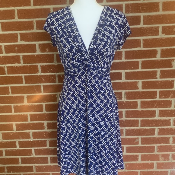 Anne Klein Blue and White Midi Dress - Picture 1 of 5